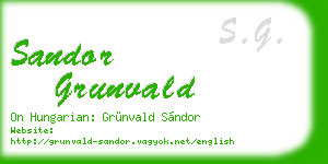 sandor grunvald business card