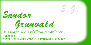 sandor grunvald business card